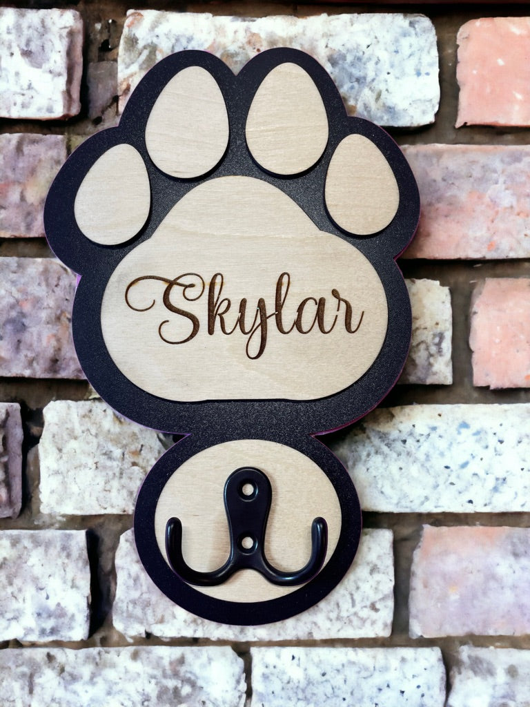 Personalised Paw Dog Lead Hook