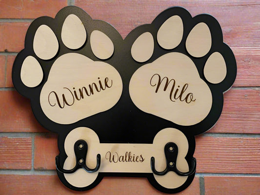 Double Paw Personalised Lead Hook