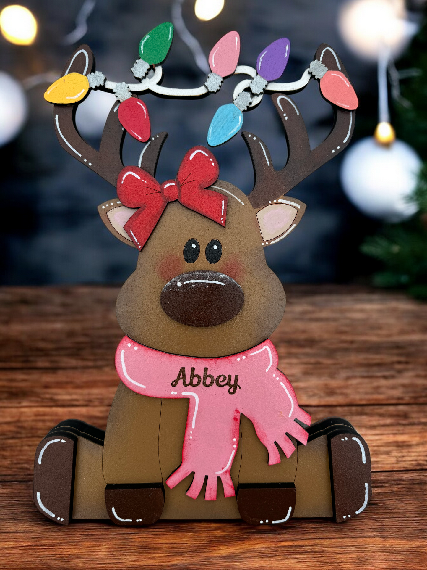 Hand Painted free standing reindeer
