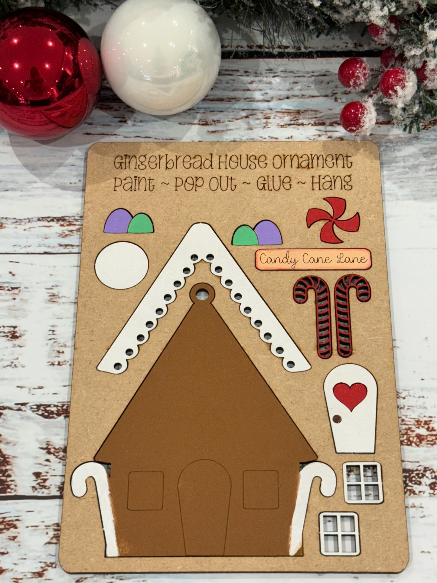 Paint Your Own Gingerbread House Christmas Tree Ornament