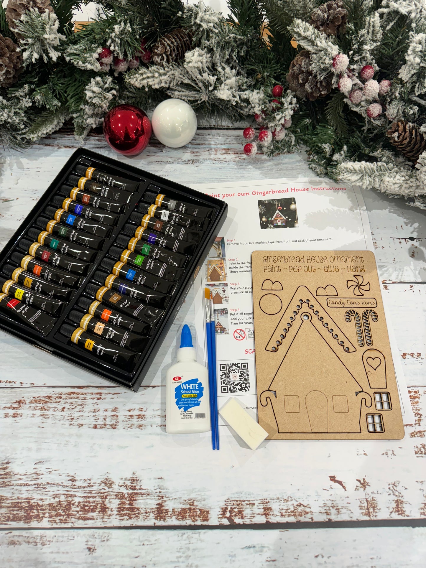 Paint Your Own Gingerbread House Christmas Tree Ornament