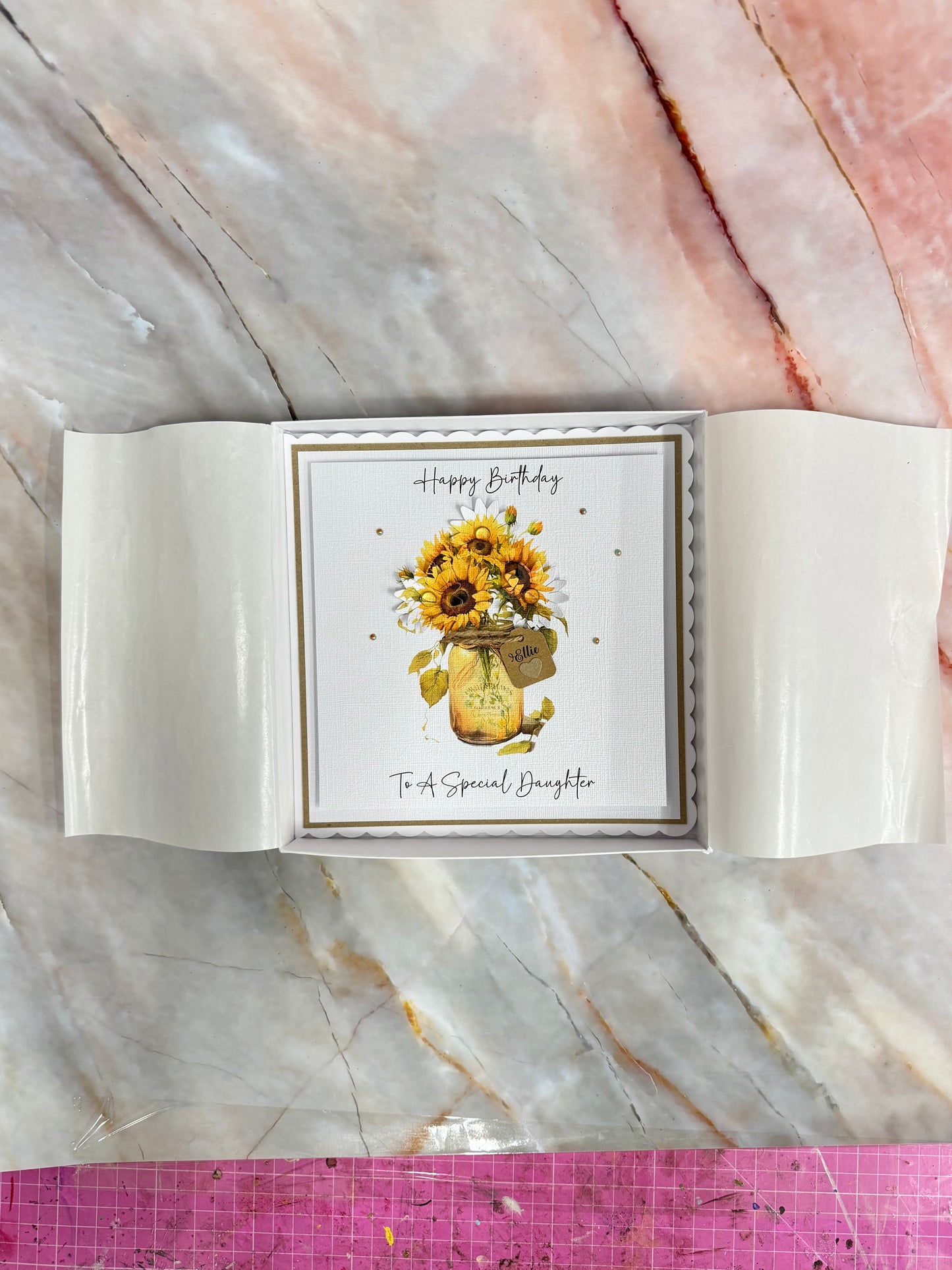 Luxury Sunflower Personalised Birthday Card