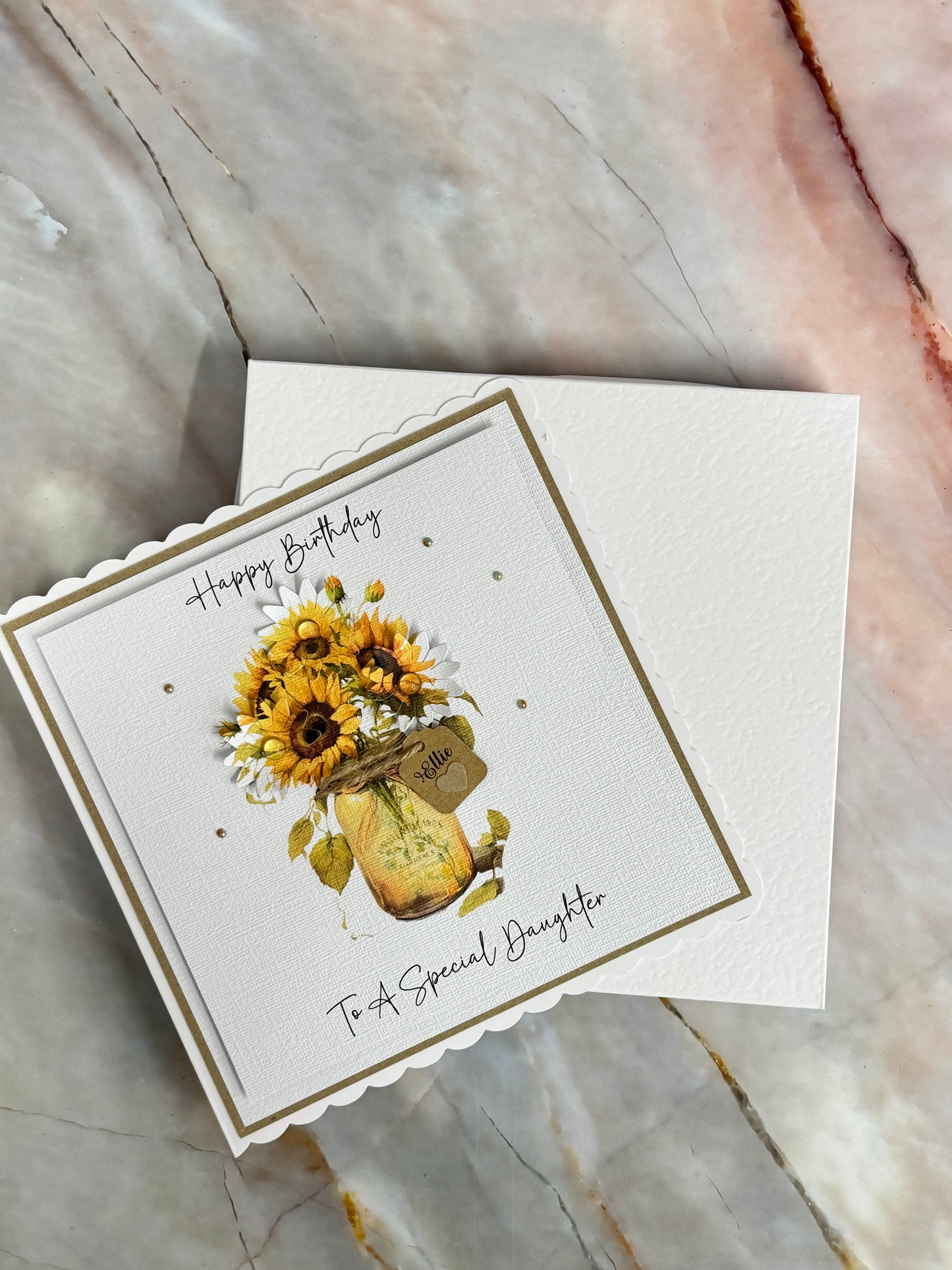 Luxury Sunflower Personalised Birthday Card