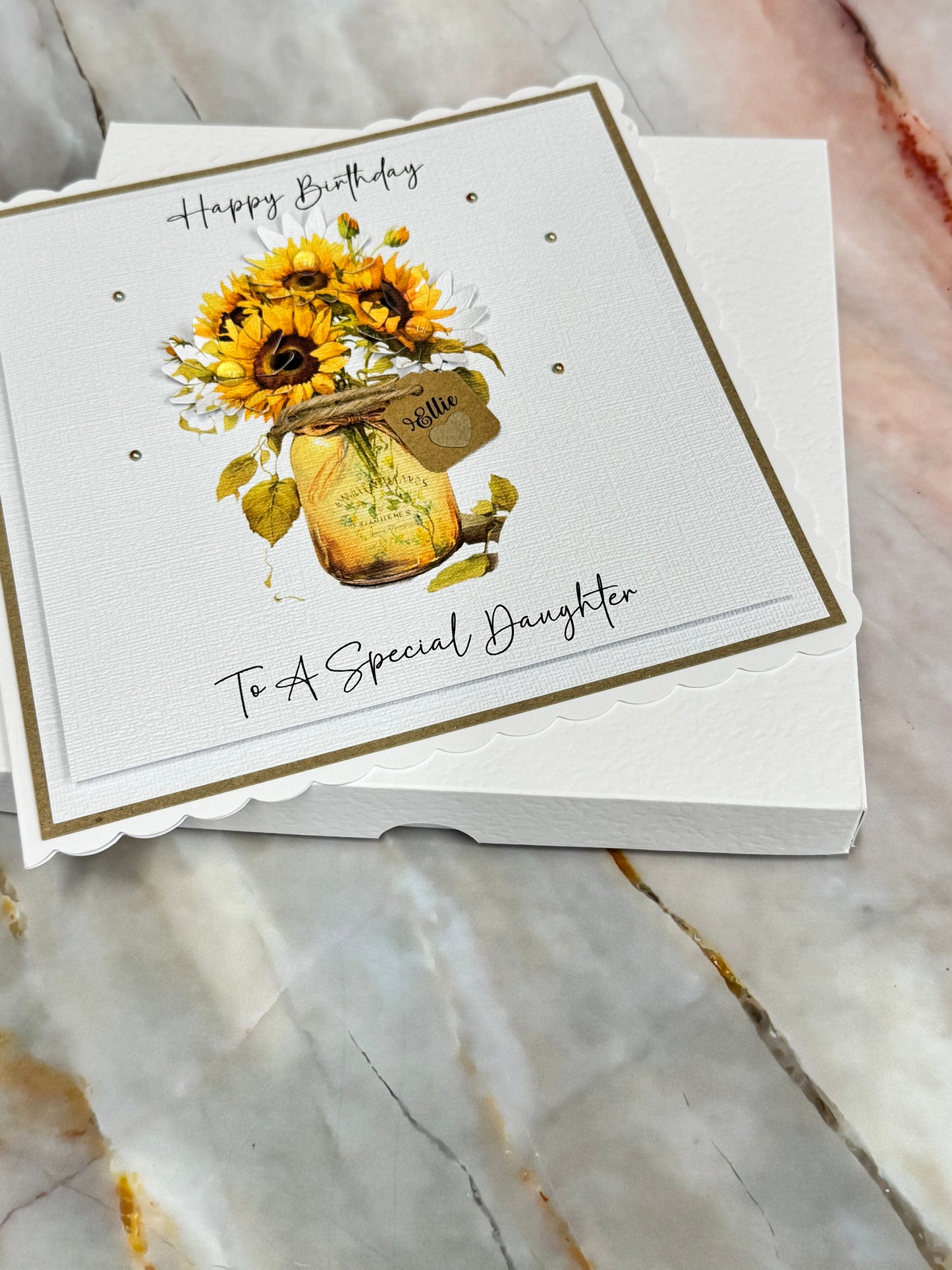 Luxury Sunflower Personalised Birthday Card