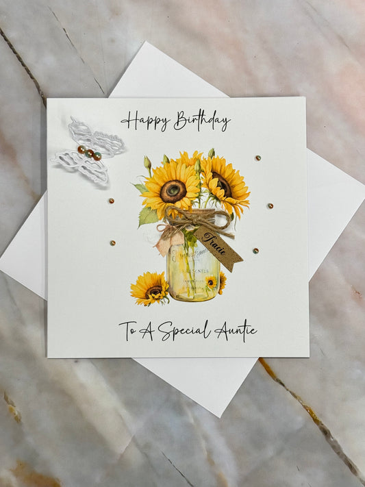 6" Personalised Sunflower Greeting Card