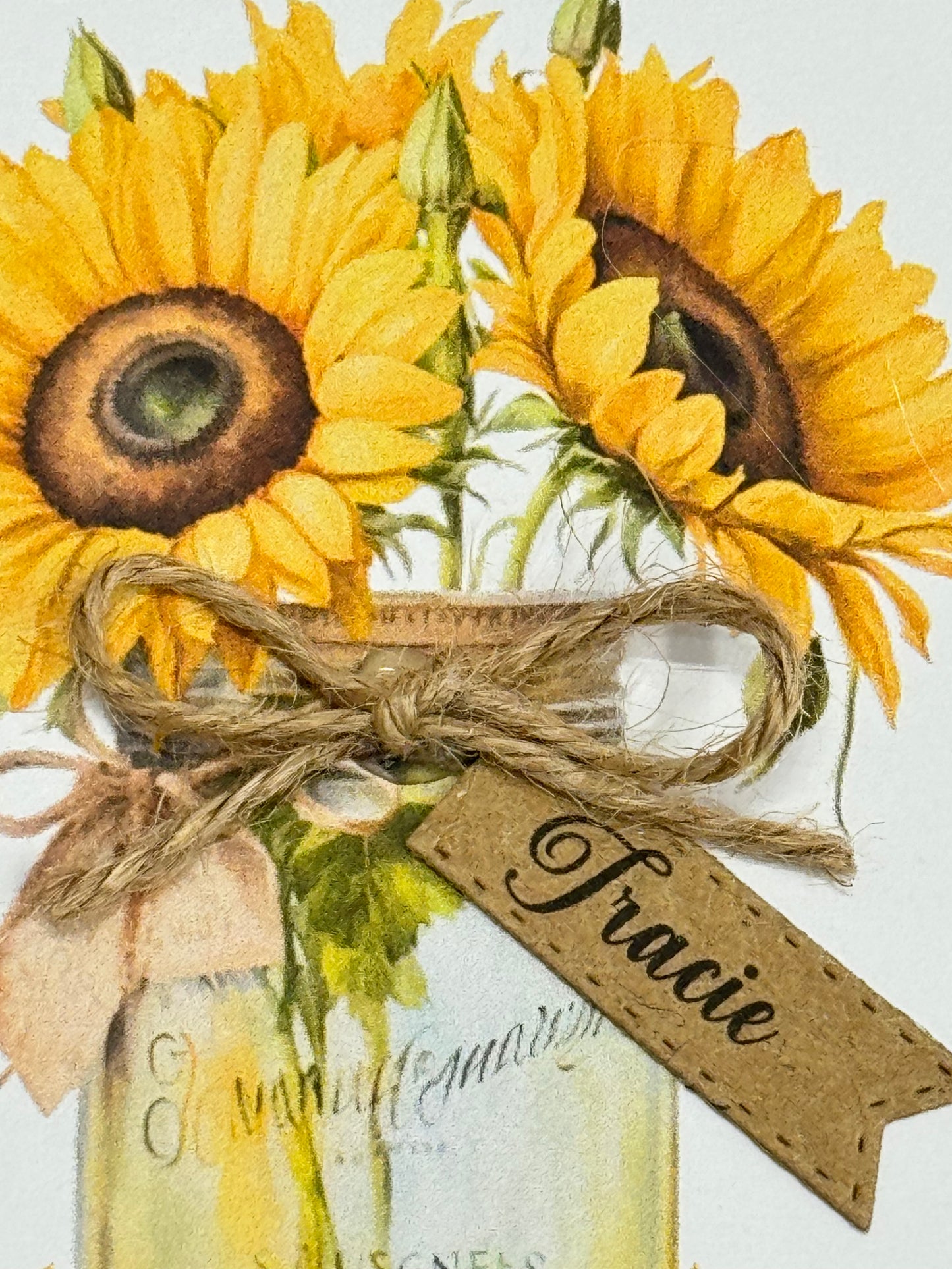 6" Personalised Sunflower Greeting Card