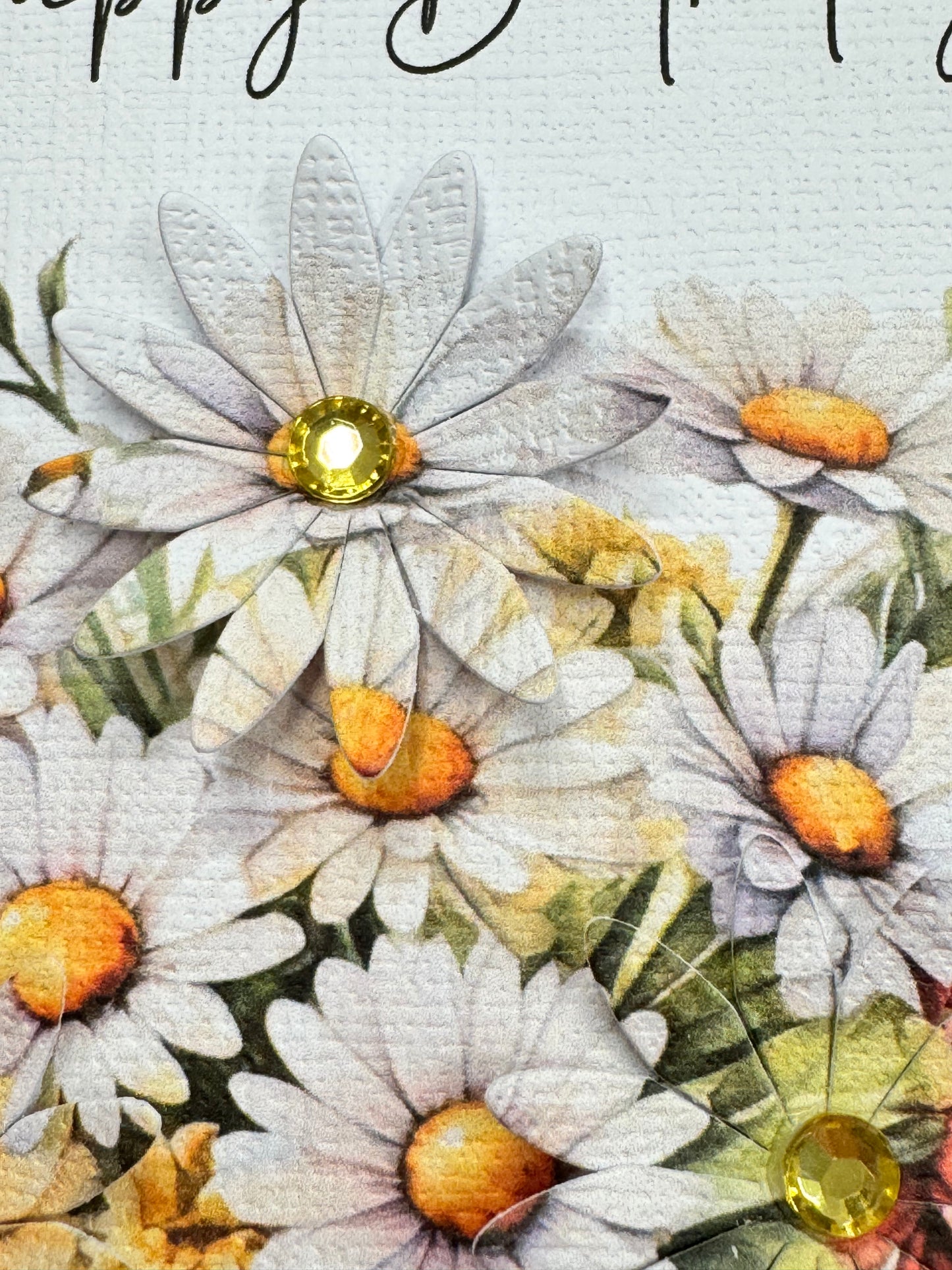 Luxury Daisy Bouquet 3D Floral Jar Birthday Card