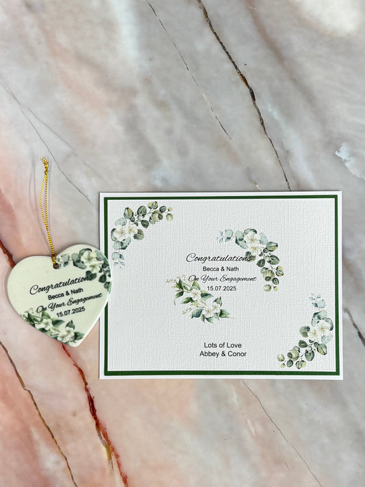 Engagment card with Ceramic Heart Keepsake