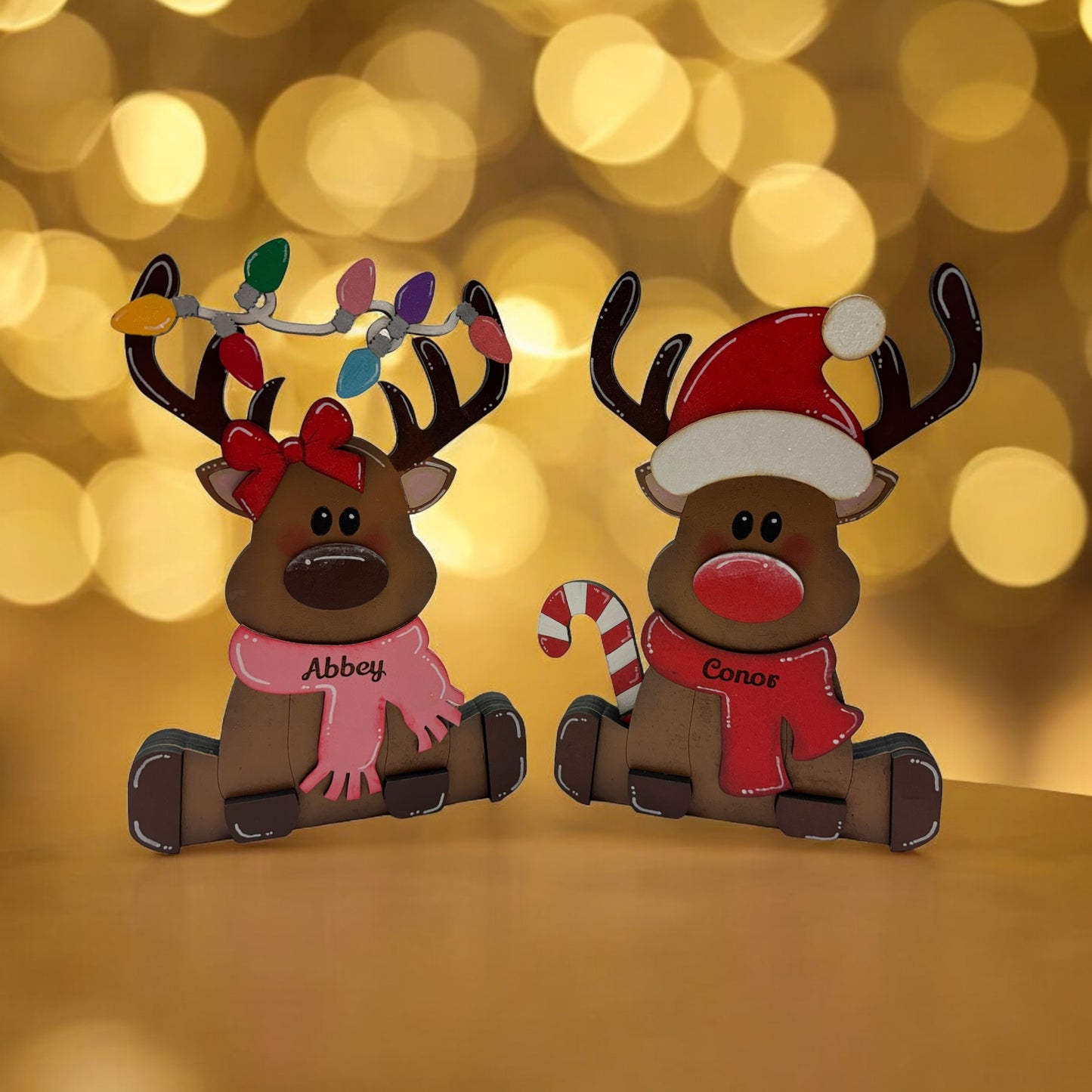 Handcrafted Large Free Standing Reindeers