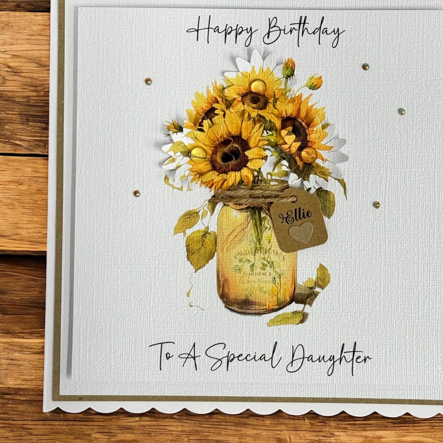 Luxury Sunflower Personalised Birthday Card