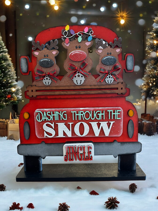 Red Ornamental Holiday Car with Interchangeable inserts