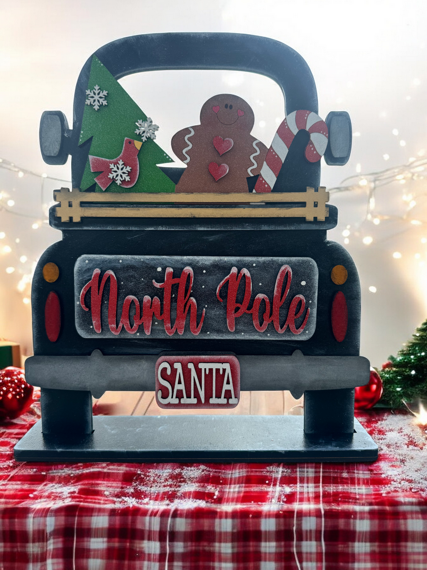 Black Ornamental Holiday Car with Interchangeable inserts