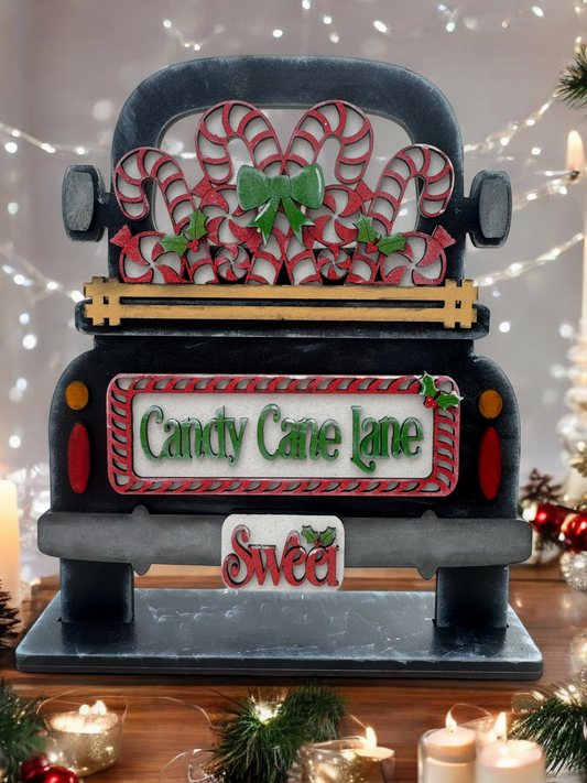 Black Ornamental Holiday Car with Interchangeable inserts