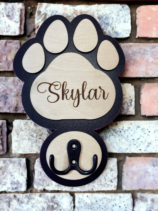 Personalised Paw Dog Lead Hook