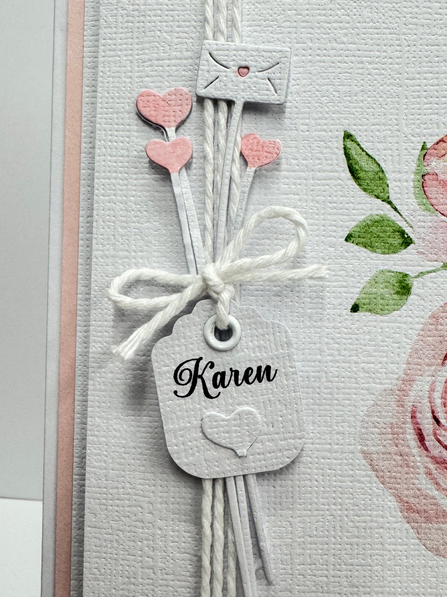 Pink Rhinstone Personalised Greeting Card
