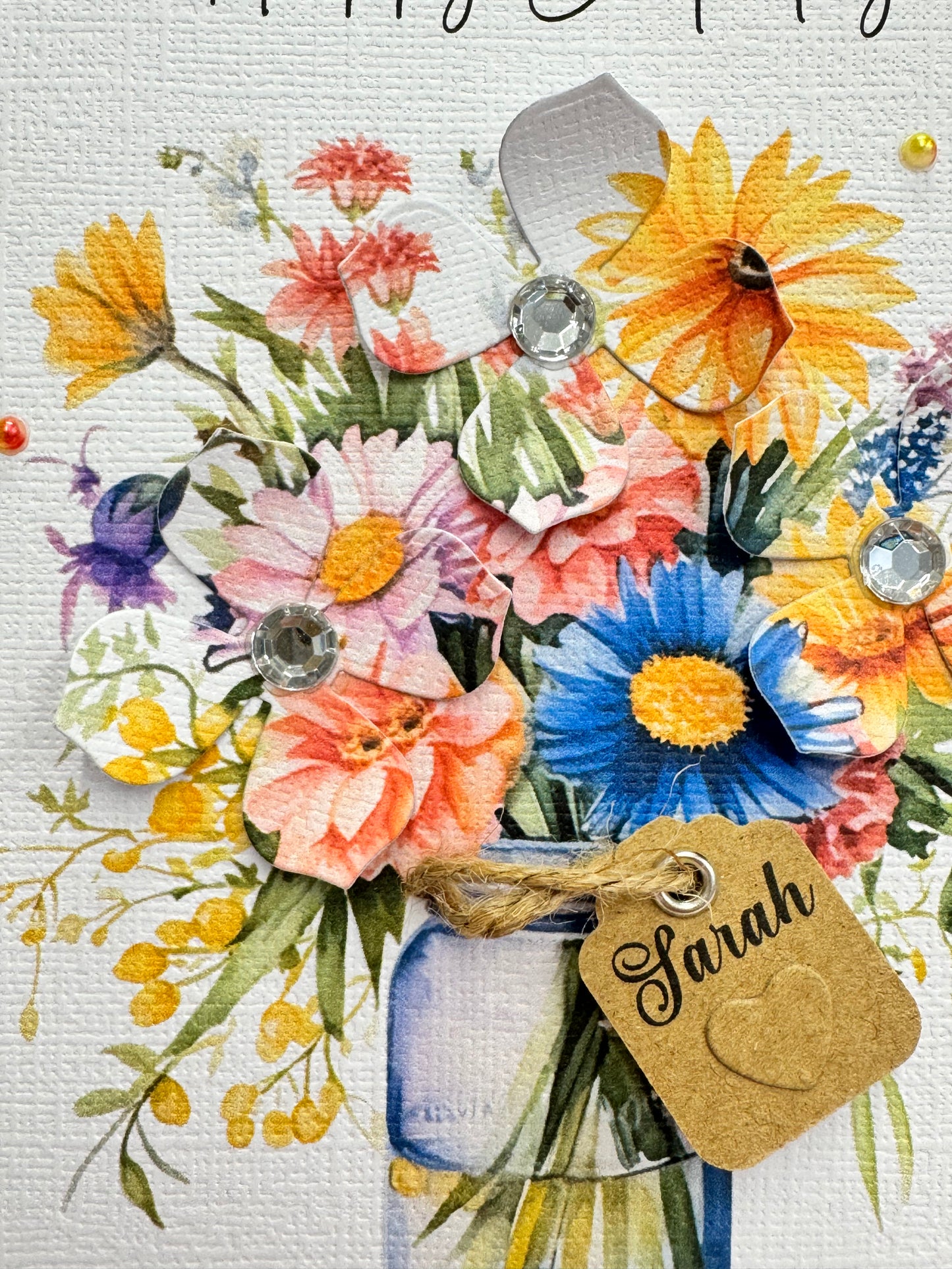 Luxury Bouquet 3D Floral Jar Birthday Card