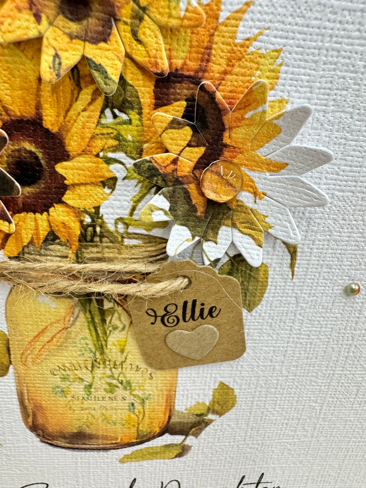 Luxury Sunflower Personalised Birthday Card