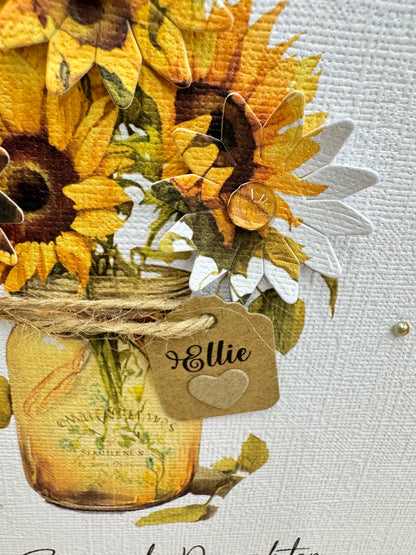 Luxury Sunflower Personalised Birthday Card