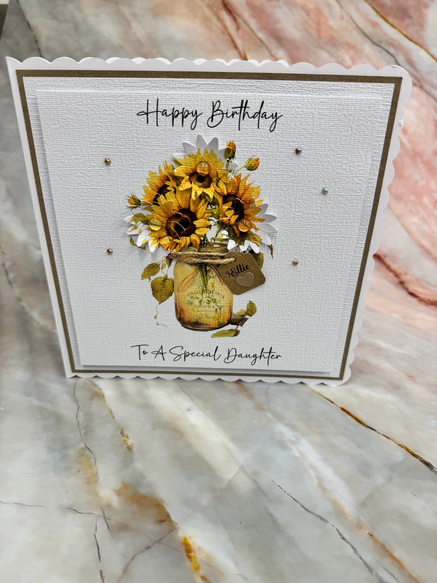 Luxury Sunflower Personalised Birthday Card