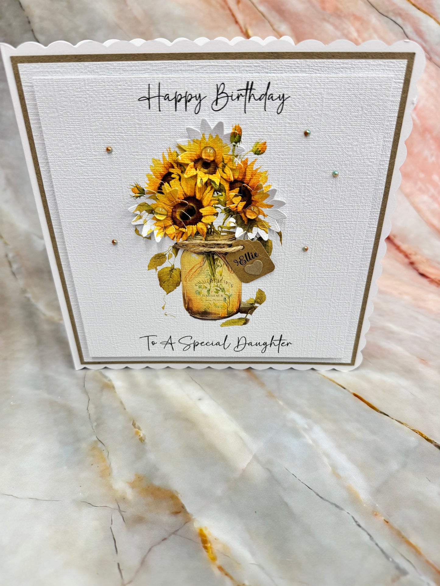 Luxury Sunflower Personalised Birthday Card