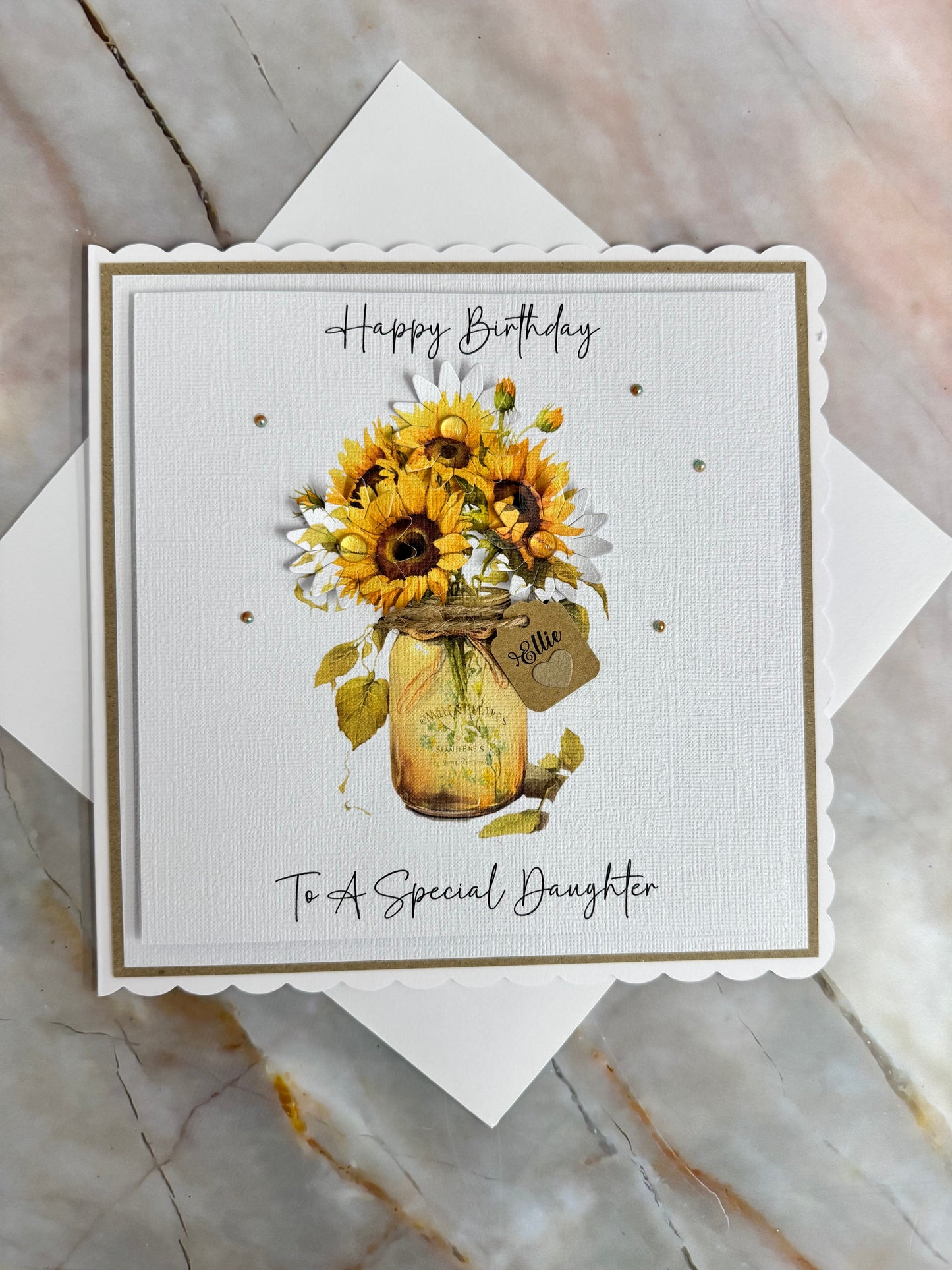Luxury Sunflower Personalised Birthday Card
