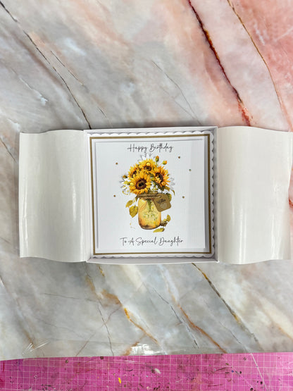 Luxury Sunflower Personalised Birthday Card