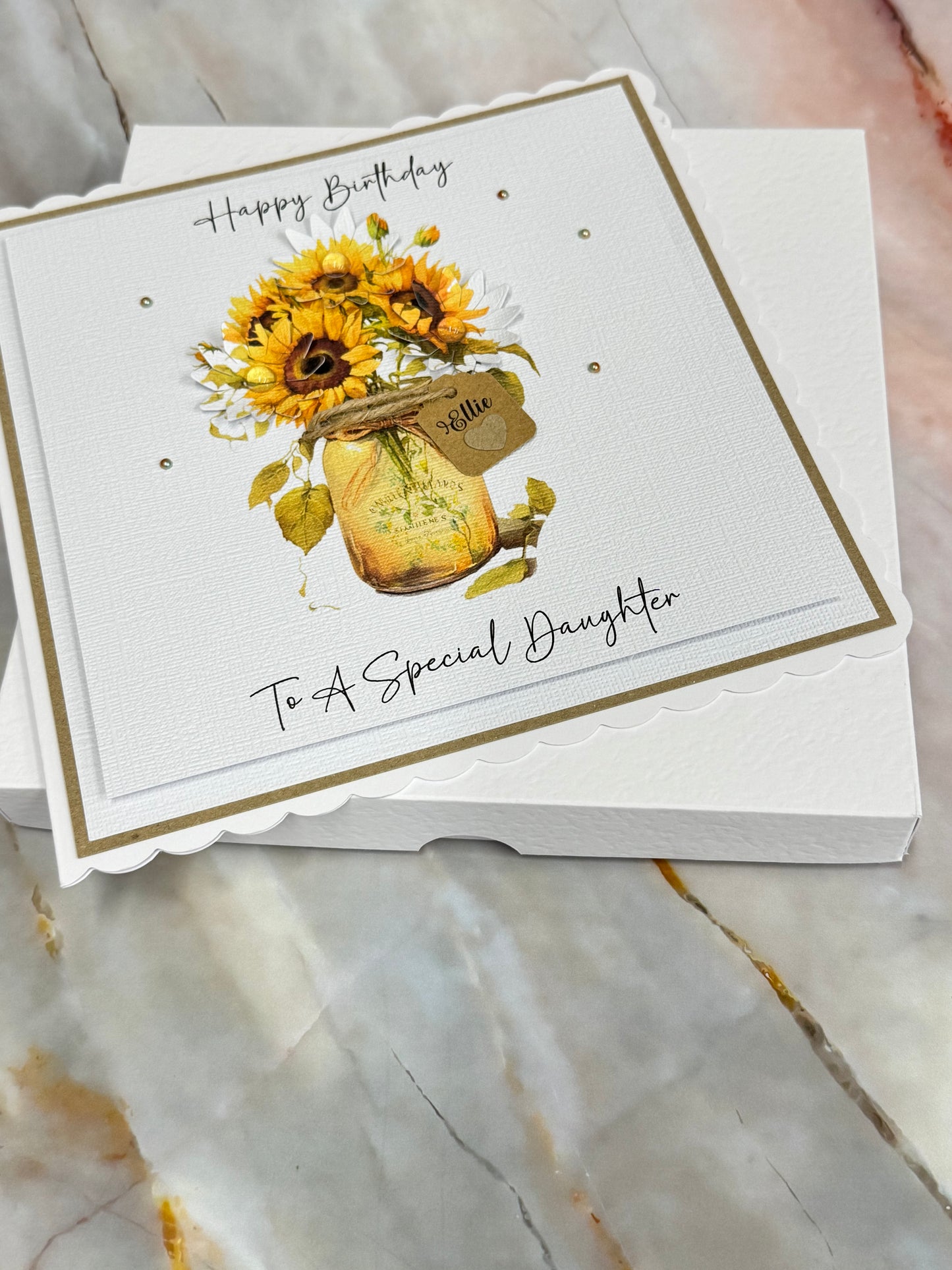 Luxury Sunflower Personalised Birthday Card