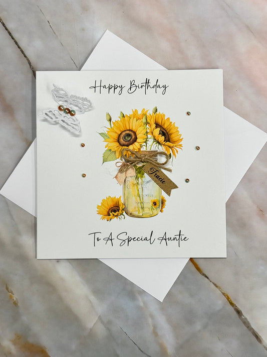 6" Personalised Sunflower Greeting Card