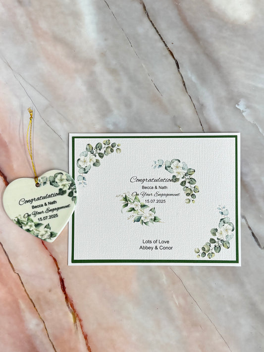 Engagment card with Ceramic Heart Keepsake