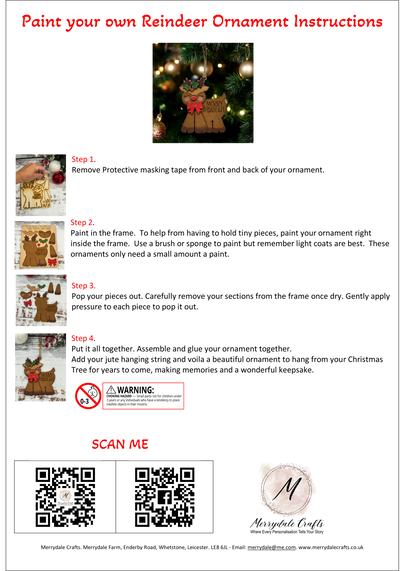 Paint Your Own Merry & Bright Reindeer